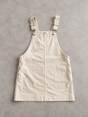 AFENDS Mae Hemp Dungarees Pinafore Mini Dress – Cream – US 8
